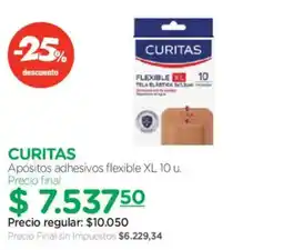 Farmacity Curitas apósitos adhesivos flexible xl oferta