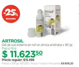 Farmacity Artrosil gel de uso externo en roll on árnica andiroba oferta