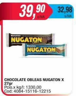 Maxiconsumo Chocolate Obleas Nugaton oferta