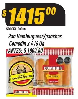 Supermercados Comodin Comodin pan hamburguesa/panchos oferta