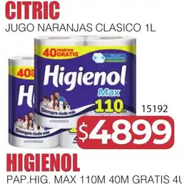 Masivos Higienol pap. hig. max oferta