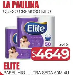 Masivos Elite papel hig. ultra seda 50m 4u oferta
