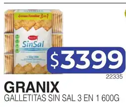 Masivos Granix galletitas sin sal 3 en 1 oferta