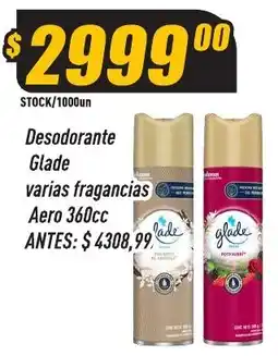 Supermercados Comodin Glade desodorante varias fragancias oferta