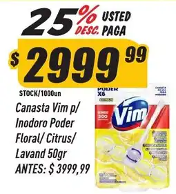 Supermercados Comodin Vim canasta p/ inodoro poder floral/ citrus/ lavand oferta