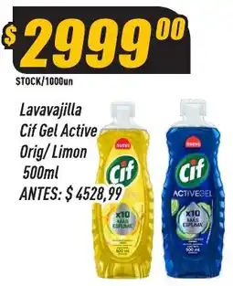 Supermercados Comodin Cif lavavajilla gel active orig/limon oferta
