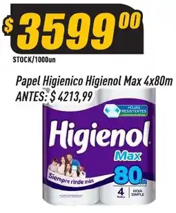 Supermercados Comodin Higienol papel higienico higienol max 4x80m oferta