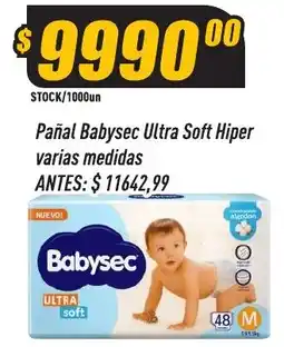 Supermercados Comodin Babysec pañal ultra soft hiper oferta