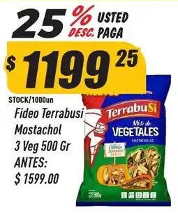 Supermercados Comodin Terrabusi fideo mostachol mix de vegetales oferta