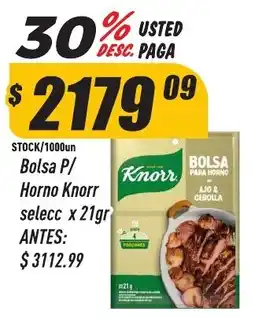 Supermercados Comodin Knorr bolsa p/ horno oferta