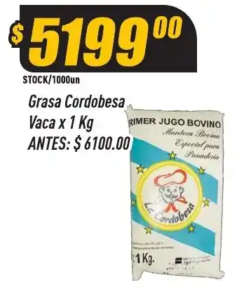 Supermercados Comodin Grasa Cordobesa Vaca oferta
