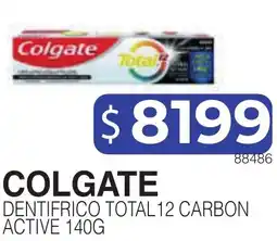 Masivos Colgate dentifrico total12 carbon active oferta