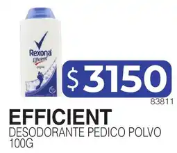 Masivos Rexona efficient desodorante pedico polvo oferta