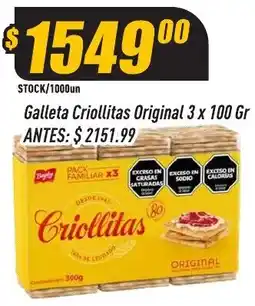 Supermercados Comodin Criollitas galleta original oferta