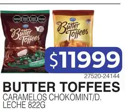 Masivos Butter toffees carameles chokomint/d. leche oferta