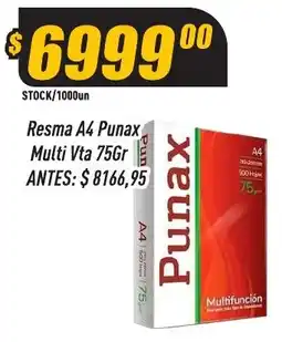 Supermercados Comodin Punax resma a4 multi vta 75gr oferta