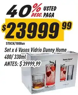 Supermercados Comodin Danny Home vasos oferta