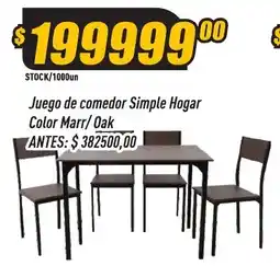 Supermercados Comodin Simple Hogar juego de comedor oferta