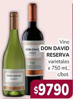 Unico Supermercados Don david vino varietales reserva oferta