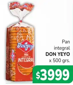 Unico Supermercados Don yeyo pan integral oferta