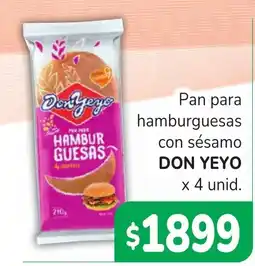 Unico Supermercados Don yeo pan para hamburguesas con sésamo oferta