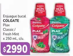 Unico Supermercados Colgate enjuague bucal Plax Classic / Fresh Mint oferta