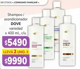Unico Supermercados Dove shampoo / acondicionador oferta