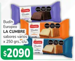 Unico Supermercados La cumbre budín europeo sabores varios oferta