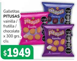 Unico Supermercados Pitusas galletitas vainilla / frutilla / chocolate oferta
