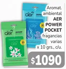 Unico Supermercados Aer aromat. ambiental power pocket oferta