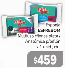 Unico Supermercados Esfrebom esponja multiuso c/iones plata / anatómica p/teflón oferta