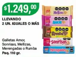 Supermercados Damesco Galletas Amor, Sonrisas, Mellizas, Merengadas o Rumba oferta