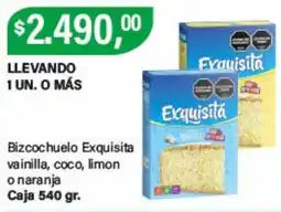 Supermercados Damesco Exquisita bizcochuelo vainilla coco limon o naranja oferta