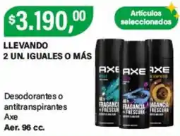 Supermercados Damesco Axe desodorantes o antitranspirantes oferta