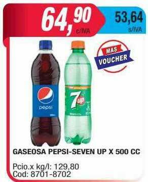 Maxiconsumo Gaseosa Pepsi Seven Up oferta