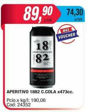 Maxiconsumo Aperitivo 1882 C Cola oferta
