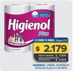 Carrefour Maxi Higienol - papel higienico doble hoja plus oferta