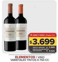 Carrefour Maxi Elementos - vino varietales tintos oferta