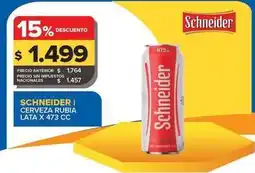 Carrefour Maxi Schneider - cerveza rubia lata oferta