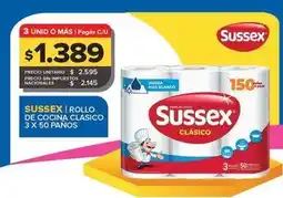 Carrefour Maxi Sussex - rollo de cocina clasico 3 x 50 panos oferta