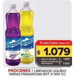 Carrefour Maxi Procenex - limpiador liquido varias fragancias bot x 900 cc oferta