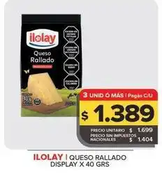 Carrefour Maxi Ilolay - queso rallado display oferta