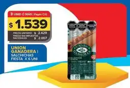 Carrefour Maxi Union ganadera - salchichas fiesta oferta