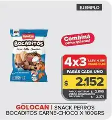 Carrefour Maxi Golocan - snack perros bocaditos carne/choco oferta