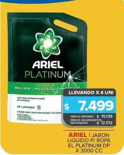 Carrefour Maxi Ariel - jabon liquido p/ropa el platinum dp oferta