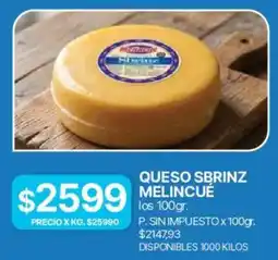 Supermercados Vea Sbrinz queso melincué oferta