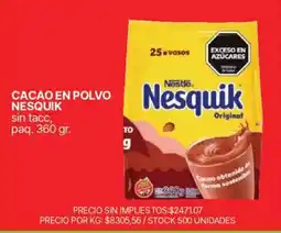 Supermercados Vea Nesquik cacao en polvo oferta