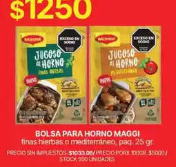 Supermercados Vea Maggi bolsa para horno finas hierbas o mediterráneo oferta
