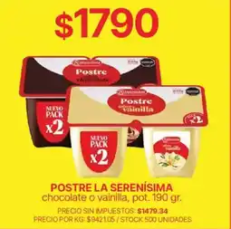 Supermercados Vea Postre la serenisima chocolate o vainilla oferta
