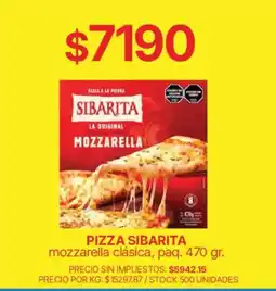 Supermercados Vea Sibarita pizza a la piedra mozzarella oferta